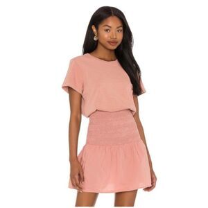 Nation LTD Womens Pink Kacy Combo Mini Dress Sz XS Smocked Feminine